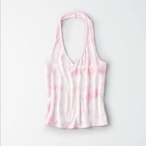pink tye dye haulter top